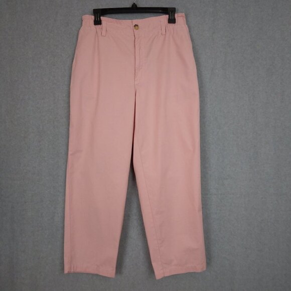 Sundance | Cotton Twill Pants Elastic Waist Light Pink | Size 10P - Picture 2 of 9